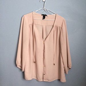 FRED DAVID STRETCH BLOUSE.  SIZE L. COLOR ORANGE